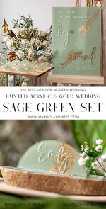 PLACE CARDS / TABLE CARDS Acrylic Gold Clear / Wood 3D Acrylic Arch Sage Green Flat Place Card with stand, Painted Acrylic & Gold Flat Place Card, Greenery Gold Plexi Flat Place Card, Garden Luxury Wedding Table Decor21