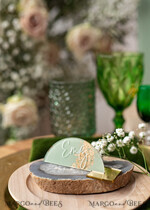 PLACE CARDS / TABLE CARDS Acrylic Gold Clear / Wood 3D Acrylic Arch Sage Green Flat Place Card with stand, Painted Acrylic & Gold Flat Place Card, Greenery Gold Plexi Flat Place Card, Garden Luxury Wedding Table Decor21