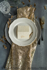 PLACE CARDS / TABLE CARDS Luxury Premium Glitter/ Gold/ Silver/ Rose Gold Elegant Embossed Ivory Wedding Place Card with Gold Printout, Delicate Name Tags, Romantic Ivory Wedding Stationery, Luxury Real Gold Foil Wedding Place Cards4
