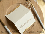 PLACE CARDS / TABLE CARDS Luxury Premium Glitter/ Gold/ Silver/ Rose Gold Romantic Gold Foil Wedding Place Cards, Ivory Wedding Escort Card with deckled edges, Elegant place cards, Personalized wedding decoration5