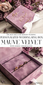 RING BEARER BOXES & PILLOWS Velvet ring box for wedding ceremony Ring Box for Wedding Ceremony 3 rings, Blush Pink Golden velvet Wedding Ring Box for ceremony, Boho Glam Wedding Ring Boxes his hers, Luxury Velvet Ring box double Custom Colors13