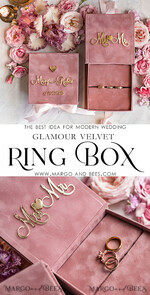 RING BEARER BOXES & PILLOWS Velvet ring box for wedding ceremony Presoanlised wedding Ring box for 2 or 3 rings, Wedding Ring Pillow • Presonalised Ring Bearer Pillow • Custom Wedding Ring Bearer10