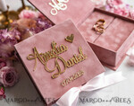 RING BEARER BOXES & PILLOWS Velvet ring box for wedding ceremony Presoanlised wedding Ring box for 2 or 3 rings, Handmade wedding ring pillow • Luxury ring bearer pillow • Custom Glamour ring bearer12