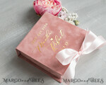 RINGTRÄGERBOXEN & KISSEN Samtkästchen für den Trauungszeremonie Luxuriöse Samt-Acryl-Eheringe-Box, Glamour Blush Pink und Gold Eheringe-Box, Elegante Eheringe-Box aus Samt in Blush Pink, Handgefertigte Eheringe-Box.14