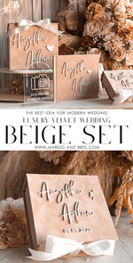 RINGTRÄGERBOXEN & KISSEN Samtkästchen für den Trauungszeremonie Beige Weiße Samt Hochzeit Ring Box für Zeremonie, Nude Ring Box für Hochzeitszeremonie 3 Ringe samt, Boho Glam Hochzeit Ring Boxen für ihn und sie, Luxus Samt Ring Box doppelt benutzerdefinierte Farben.18