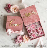 RINGTRÄGERBOXEN & KISSEN Samtkästchen für den Trauungszeremonie Ringbox für die Hochzeitszeremonie 3 Ringe, Blush Pink Goldene Samt-Hochzeitsringbox für die Zeremonie, Glamour Hochzeitsringboxen für ihn und sie, Luxus Samt-Ringbox doppelt, individuelle Farben.11