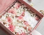 RINGTRÄGERBOXEN & KISSEN Samtkästchen für den Trauungszeremonie Luxuriöse Samt-Eheringe-Box, elegante Hochzeitsbox aus samtigem blush Pink, zarte und handgefertigte Eheringe-Box.18