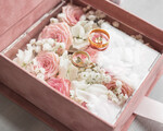 RINGTRÄGERBOXEN & KISSEN Samtkästchen für den Trauungszeremonie Luxuriöse Samt-Eheringe-Box, elegante Hochzeitsbox aus samtigem blush Pink, zarte und handgefertigte Eheringe-Box.18