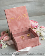 RINGTRÄGERBOXEN & KISSEN Samtkästchen für den Trauungszeremonie Luxuriöse Samt-Eheringe-Box, elegante Hochzeitsbox aus samtigem blush Pink, zarte und handgefertigte Eheringe-Box.18