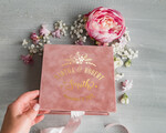 RING BEARER BOXES & PILLOWS Velvet ring box for wedding ceremony Luxury Velvet Wedding rings Box, Glamour blush pink and gold Wedding rings Box,Elegant Wedding Box velvet blusch Pink,  Handmade Wedding rings Box14