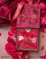 RING BEARER BOXES & PILLOWS Velvet ring box for wedding ceremony Marsala Gold Velvet acrylic Wedding rings Box, Glamour Maroon and gold Wedding rings Box, Elegant Wedding Box velvet Burgundy Pink, Handmade Wedding rings Box12