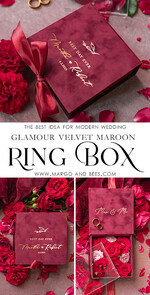 RING BEARER BOXES & PILLOWS Velvet ring box for wedding ceremony Marsala Gold Velvet acrylic Wedding rings Box, Glamour Maroon and gold Wedding rings Box, Elegant Wedding Box velvet Burgundy Pink, Handmade Wedding rings Box12