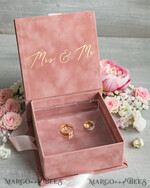RING BEARER BOXES & PILLOWS Velvet ring box for wedding ceremony Elegant Velvet blush pink Wedding rings Box, Glamour gold Wedding rings Box, Elegant Acrylic  Wedding Box velvet blusch Pink Wedding rings Box15