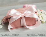 RING BEARER BOXES & PILLOWS Velvet ring box for wedding ceremony Elegant Velvet blush pink Wedding rings Box, Glamour gold Wedding rings Box, Elegant Acrylic  Wedding Box velvet blusch Pink Wedding rings Box15
