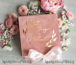 RING BEARER BOXES & PILLOWS Velvet ring box for wedding ceremony Elegant Velvet blush pink Wedding rings Box, Glamour gold Wedding rings Box, Elegant Acrylic  Wedding Box velvet blusch Pink Wedding rings Box15