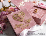 RINGTRÄGERBOXEN & KISSEN Samtkästchen für den Trauungszeremonie Ringbox für die Hochzeitszeremonie 3 Ringe, Blush Pink Goldene Samt-Hochzeitsringbox für die Zeremonie, Boho Glam Hochzeitsringboxen für ihn und sie, Luxus-Samt-Ringbox doppelt, maßgeschneiderte Farben.12