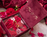 RINGTRÄGERBOXEN & KISSEN Samtkästchen für den Trauungszeremonie Marsala Gold Velvet Acryl Hochzeitsringe Box, Glamour Maroon und Gold Hochzeitsringe Box, Elegante Hochzeitsbox Samt Burgunder Rosa, Handgemachte Hochzeitsringe Box12