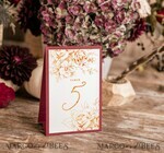 TABLE DECOR SIGNS glitter Luxury Golden Shine Wedding Table Numbers, Glamour Ivory Table Cards with Burgundy, Romantic Gold Foil Wedding Table Décor, Vintage Rose gold foil Table Numbers3