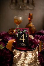 TABLE DECOR SIGNS glitter Luxury Vintage Wedding Table Numbers, Glamour Black and Burgundy Table Cards, Romantic Peonies Wedding Table Décor, Vintage Peony golden and black Table Numbers4