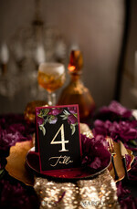 TABLE DECOR SIGNS glitter Luxury Vintage Wedding Table Numbers, Glamour Black and Burgundy Table Cards, Romantic Peonies Wedding Table Décor, Vintage Peony golden and black Table Numbers4