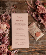 MENU & PROGRAMS glitter/ luxury premium Romantic Blush Pink Wedding Menu, Glamour Minimalist Dinner menu with Glitter belly band and wax seal, Elegant Simple Party Table Menu, Modern Wedding Menu Card2