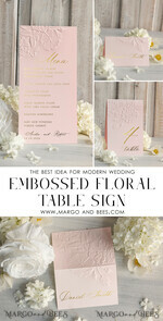 MENU & PROGRAMS glitter/ luxury premium Embossed Rose Blush Pink Wedding Menu, Elegant Wedding Menu Cards With Rose Motif, Luxury Wedding Menu With Gold Foil5