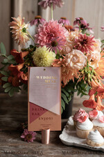 MENU & PROGRAMS glitter/ luxury premium Unique Geometric Wedding Menu Cards, Terracotta And Vellum Wedding Dinner Menu, Red and Copper Wedding Menu Cards, Gold Foil Menu With Vellum, Chic Modern Cards2