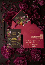 HOCHZEITS EINLADUNGEN Moderne Einladungen Florale Karten Schwarze Hochzeitseinladungen, schwarze Karte, rote Hochzeitseinladungen, burgunderrote Hochzeitseinladungen, Marsala Hochzeitseinladungen, Blumenblüte, roter Umschlag, rot-schwarze Hochzeitseinladungen, florale Hochzeitseinladungen, goldene Beschriftung, vintage Blumen, vintage Blumenillustration, vintage Hochzeitseinladungen, florale Hochzeitspapeterie, florale Hochzeitsaccessoires, personalisierte Hochzeitseinladungen, handgemachte Hochzeitseinladungen.13