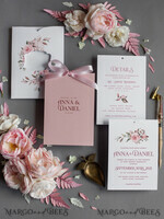 WEDDING INVITATIONS Modern Invites Floral Cards  Elegant Blush Pink Wedding Invitations, Glamour Arabic Pocket Wedding Invites, Modern Floral Wedding Cards, Minimalistic Wedding Invitation Suite15
