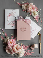 WEDDING INVITATIONS Modern Invites Floral Cards  Elegant Blush Pink Wedding Invitations, Glamour Arabic Pocket Wedding Invites, Modern Floral Wedding Cards, Minimalistic Wedding Invitation Suite15