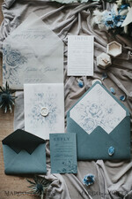 HOCHZEITS EINLADUNGEN Moderne Einladungen Florale Karten Zarte staubblaue Hochzeitskarten, moderne florale Hochzeits-Einladungen, minimalistische Vellum-Hochzeitseinladungssuite, elegante und handgemachte Hochzeitsstationery16