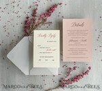 WEDDING INVITATIONS Modern Invites Floral Cards  Romantic Blush Pink Wedding Invitations, Elegant Wedding Invitation Suite With Heather, Delicate Vellum Wedding Invites, Minimalistic Wedding Cards6