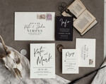HOCHZEITS EINLADUNGEN Moderne Einladungen Florale Karten Halloween Hochzeitskarten Suite, Schwarze Einladungen, Tarotkarten Einladungen, Gothic Hochzeitskarten, Das Liebespaar Skelett Hochzeitsset schwarz9