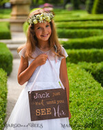 FLOWER GIRL / Page Boy SIGNS rustic Personalised wood wedding sign, Wooden Page boy sign, Wood Engraved flower girl sign, flower girl wedding day sign, rustic wedding decor for flower girl, daddy here comes mummy, here comes the bride4