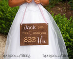 FLOWER GIRL / Page Boy SIGNS rustic Personalised wood wedding sign, Wooden Page boy sign, Wood Engraved flower girl sign, flower girl wedding day sign, rustic wedding decor for flower girl, daddy here comes mummy, here comes the bride4