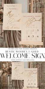 TABLE PLANS AND WEDDING WELCOME SIGNS rustic rustic wood & Gold Wedding Welcome Sign,  Boho Golden Wedding Decor, Personalised Wedding Sign, Wedding Board, Welcome Wedding Board 17