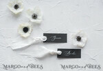 PLACE CARDS / TABLE CARDS Romantic Boho/ Botanical/ Floral Luxury Black Wedding Table Place Cards with White Silk Ribbon, Custom Wording Classy Black Wedding Place Cards,  Romantic Name Tags for Your Wedding Tables5