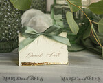 PLACE CARDS / TABLE CARDS Romantic Boho/ Botanical/ Floral Personalized Place Cards with Gold Foil Edge & Embossed Leaf Design4
