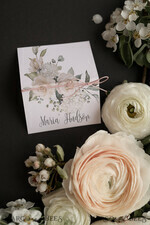 PLACE CARDS / TABLE CARDS Romantic Boho/ Botanical/ Floral White Rose Romantic Wedding Place Cards with Light Pink Twine, Elegant Wedding Name Tags, Rose Table Place Cards for Your Wedding, Boho Place Cards, custom text3