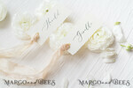 PLACE CARDS / TABLE CARDS Romantic Boho/ Botanical/ Floral Romantic Deckle-Edge Ivory Wedding Place Cards with Silk Ribbon, Elegant Wedding Table Place Cards, Minimalistic Name Tags for Your Wedding Tables, Simple Cards9