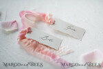 PLACE CARDS / TABLE CARDS Romantic Boho/ Botanical/ Floral White Deckle-Edge Wedding Place Cards with Dyed Silk Ribbon, Elegant Custom Wording Table Place Cards, Minimalistic Name Tags, Simple Modern Wedding Stationery11
