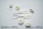 PLACE CARDS / TABLE CARDS Romantic Boho/ Botanical/ Floral Romantic Ivory Wedding Place Cards, Silk White Ribbon Wedding Cards, Elegant Wedding Name Tags, Minimalist Place Cards, Simple Custom Wedding Table Place Cards4