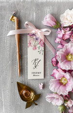 PLACE CARDS / TABLE CARDS Romantic Boho/ Botanical/ Floral Floral wedding Place Cards with Pink Ribbon, Elegant Wedding Place Cards, Botanical Wedding Name Tags, Romantic Wedding Table Decor, Delicate Wedding Cards1
