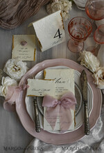 MENÜ & PROGRAMME  
 romantisch Präge-Blumen-Hochzeitsmenü, Luxuriöses Ecru-Dinner-Menü, Chiffonband-Hochzeitsmenü, Elegante Empfangs-Menükarten8
