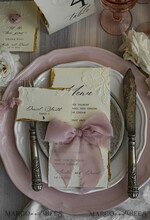 MENÜ & PROGRAMME  
 romantisch Präge-Blumen-Hochzeitsmenü, Luxuriöses Ecru-Dinner-Menü, Chiffonband-Hochzeitsmenü, Elegante Empfangs-Menükarten8