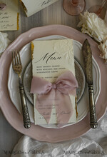 MENÜ & PROGRAMME  
 romantisch Präge-Blumen-Hochzeitsmenü, Luxuriöses Ecru-Dinner-Menü, Chiffonband-Hochzeitsmenü, Elegante Empfangs-Menükarten8