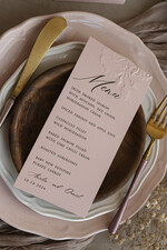 MENU & PROGRAMS romantic Embossed Floral Wedding Menu, Luxury Ecru Dinner Menu, Chiffon Ribbon Wedding Menu, Elegant Reception Menu Cards6