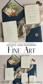 HOCHZEITS EINLADUNGEN moderne Kalligraphie / feine Kunst Elfenbein Gold Hochzeits Einladung, Florale Hochzeits Einladung, Toskana Italienische Einladung Suite, Kranz Monogramm Hochzeits Einladung Suite, Zackenrand Einladungen, Zerfledderte Kante Hochzeits Einladungen golden, Feine Kunst Hochzeits Einladung Suite, Zackenrand Papier7