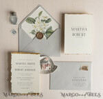 WEDDING INVITATIONS modern calligraphy / fine art Ivory Gold Wedding Invitation, Floral Wedding Invitation, Tuscany Italian Invitation suite, Wreath Monogram wedding invitation suite, Deckled Edge Invites, Torn Edge Wedding Invitations golden, Fine Art Wedding Invitation Suite, Deckled Edge Paper7