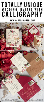 WEDDING INVITATIONS modern calligraphy / fine art Bespoke wedding invitation, unique calligraphy invites77